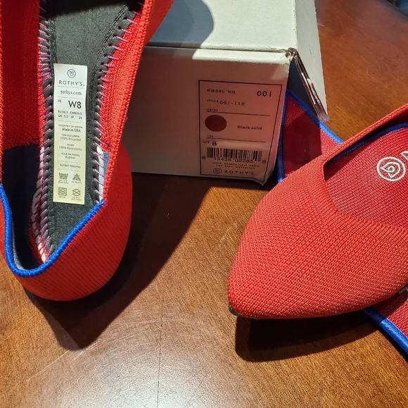 Rothys Red Point Flats size 8 EUC - Picture 6 of 11